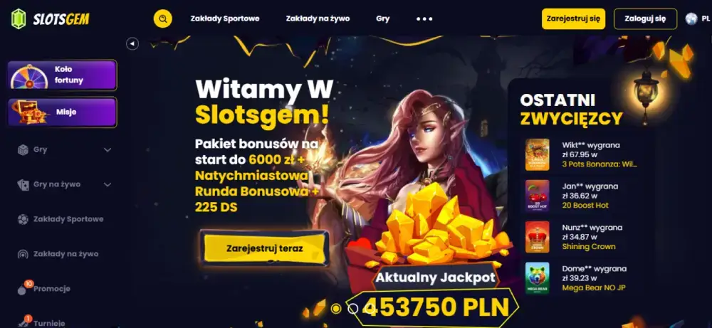 SlotsGem – oferta gier i metody płatności